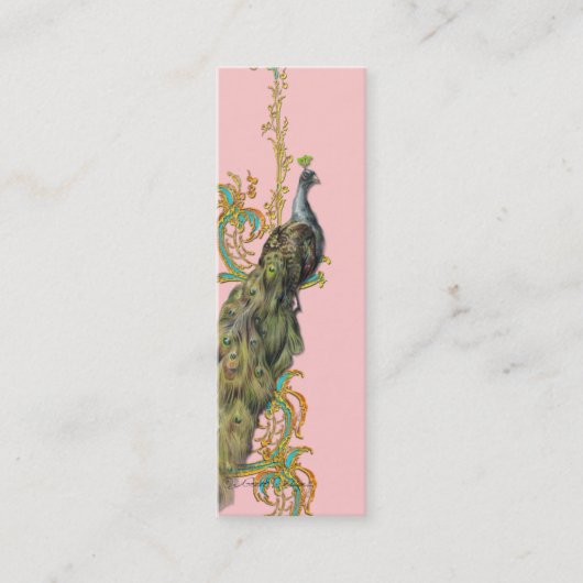 Peacock金ゴールドファイリグリービジネス/プロファイルカード スキニー名刺 (正面)