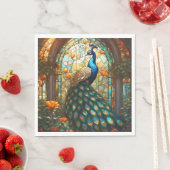 Peacock鮮やか Napkins:テーブルエレガント スタンダードランチョンナプキン (インサイチュ)