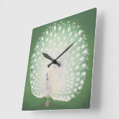 Peacock スクエア壁時計 (傾斜)