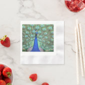 Peacock、ナプキンの高精細な写真 縁ありカクテルナプキン (インサイチュ)