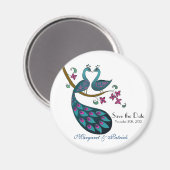 Peacock -1日付磁石を保存 マグネット (正面/裏面)