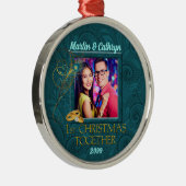 Peacock 1stクリスマスティール（緑がかった色）（写真あり） メタルオーナメント (右)