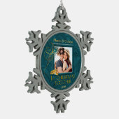 Peacock 1st Christmas Together写真 スノーフレークピューターオーナメント (左)