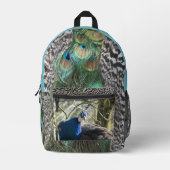 Peacock All over Printed Backpack プリントバックパック (正面)
