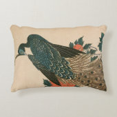Peacock and Peonies by広重日本の Art アクセントクッション (正面)