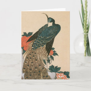 Peacock and Peonies by広重日本の Art カード
