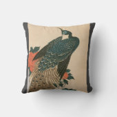 Peacock and Peonies by広重日本の Art クッション (裏面)