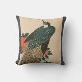 Peacock and Peonies by広重日本の Art クッション (正面)