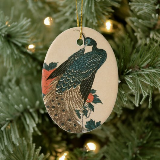 Peacock and Peonies by広重日本の Art セラミックオーナメント (ツリー)
