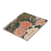 Peacock and Peonies by広重日本の Art タイル (側面)