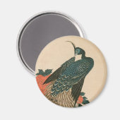 Peacock and Peonies by広重日本の Art マグネット (正面/裏面)