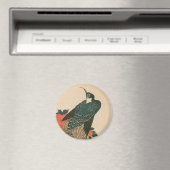 Peacock and Peonies by広重日本の Art マグネット (インサイチュ (食洗機))