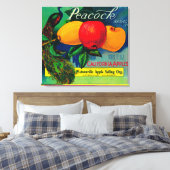 Peacock Apple Crate LabelWatsonville, CA キャンバスプリント (インサイチュ (寝室))