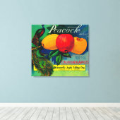 Peacock Apple Crate LabelWatsonville, CA キャンバスプリント (インサイチュ (ウッドフロア))