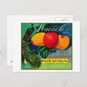 Peacock Apple Crate LabelWatsonville, CA ポストカード (正面/裏面)