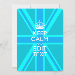 Peacock Aqua Calm保とYour Text Union Jack