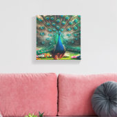 Peacock art canvas キャンバスプリント (インサイチュ (リビング))
