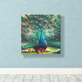 Peacock art canvas キャンバスプリント (インサイチュ (ウッドフロア))