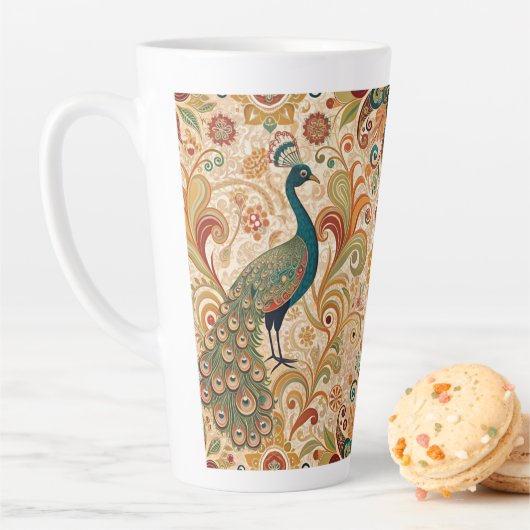 Peacock Art Morris Style カフェラテマグ (インサイチュ)