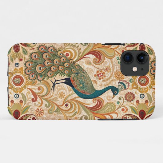 Peacock Art Morris Style Case-Mate iPhoneケース (裏面(横))