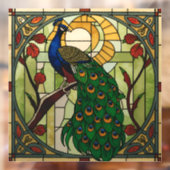 Peacock Art Nouveau Stained Glass Window Cling  ウィンドウサイン (シート2)