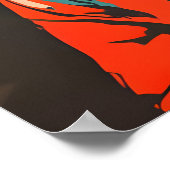 Peacock Astronaut Poster, Peacock Retro Print ポスター (角)