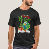 Peacock Bird  Xmas Decorations Santa Peacock Chris Tシャツ (正面)
