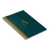 Peacock Blue Monogrammed Notebook  ノートブック (右側)