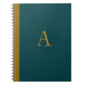 Peacock Blue Monogrammed Notebook ノートブック (正面)