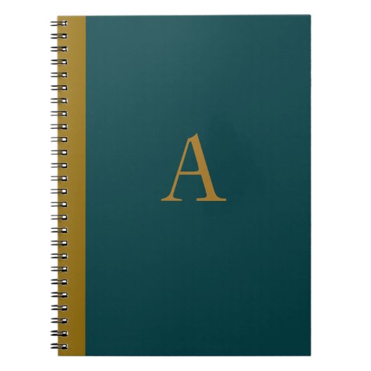 Peacock Blue Monogrammed Notebook  ノートブック (正面)