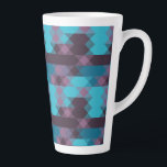 peacock blue, purple, topaz blue and thunder カフェラテマグ<br><div class="desc">peacock blue,  purple,  topaz blue and thunder geometric</div>