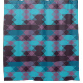 peacock blue, purple, topaz blue and thunder シャワーカーテン (正面)