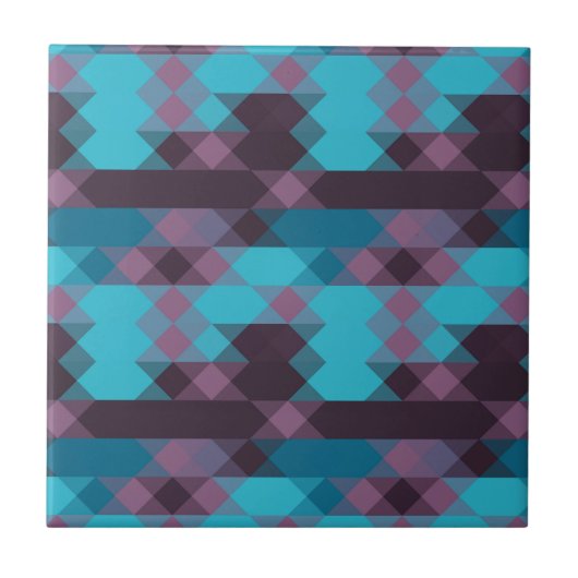 peacock blue, purple, topaz blue and thunder タイル (正面)