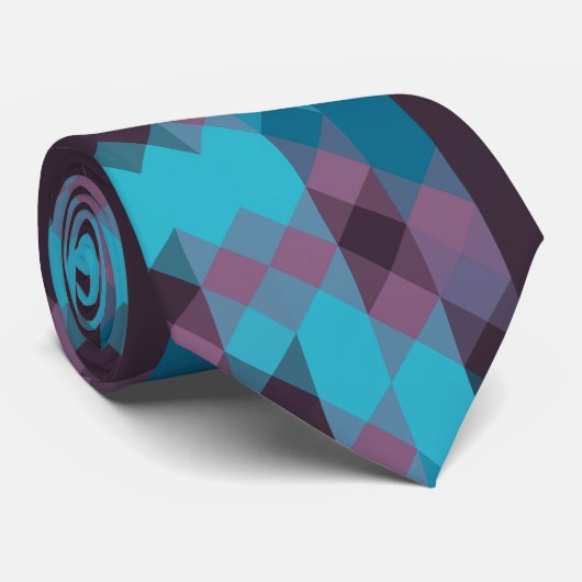 peacock blue, purple, topaz blue and thunder ネクタイ (ロール)