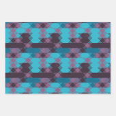 peacock blue, purple, topaz blue and thunder ラッピングペーパーシート (正面)