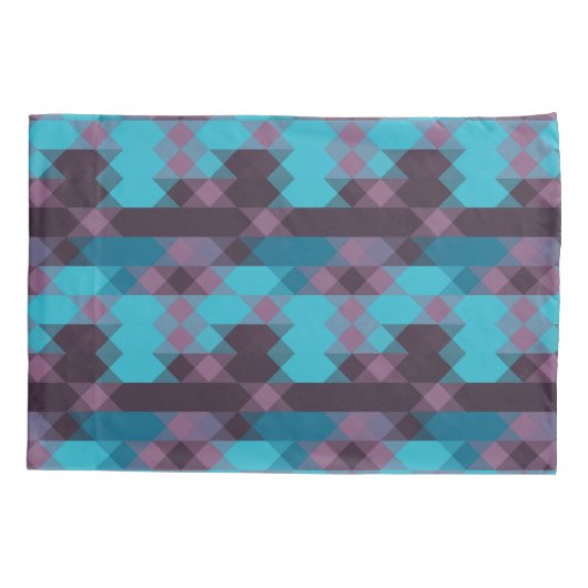 peacock blue, purple, topaz blue and thunder 枕カバー (裏面)