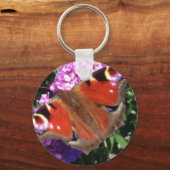 Peacock Butterfly and Buddleia キーホルダー (正面)