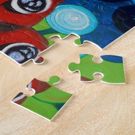 Peacock Butterfly Painting ジグソーパズル (側面)