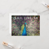 Peacock Christmas Card カード (正面/裏面インサイチュ)