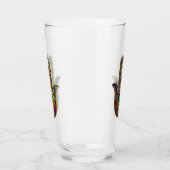 Peacock Color Flower Petals Hamsa Green Third Eye タンブラーグラス (左)