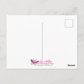 Peacock Color Flower Petals Hamsa Green Third Eye ポストカード (裏面)