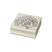 Peacock Coloring Book Outline Wooden Art Stamp ラバースタンプ (スタンプ)