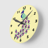 Peacock Design ラウンド壁時計 (傾斜)