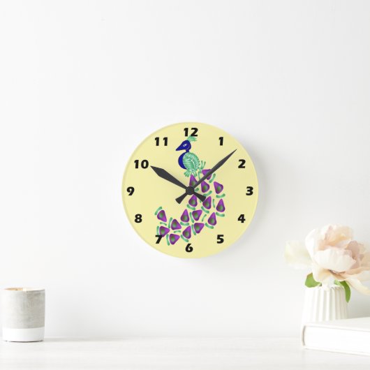 Peacock Design ラウンド壁時計 (ホーム)