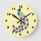 Peacock Design ラウンド壁時計 (正面)