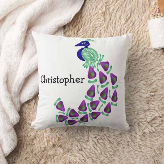 Peacock Design Personalised クッション (ブランケット)