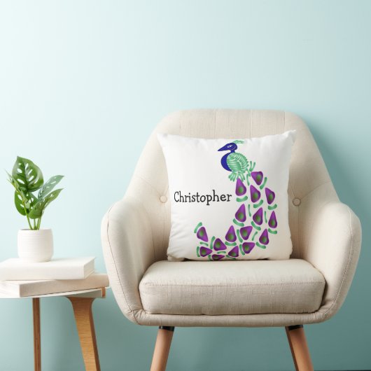 Peacock Design Personalised クッション (椅子)