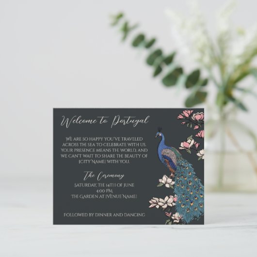 Peacock Destination Wedding Welcome & Program (スタンド正面)
