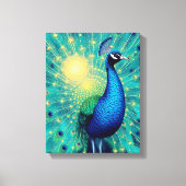 Peacock Energies in Bloom – Premium Wrapped Canvas キャンバスプリント (正面)