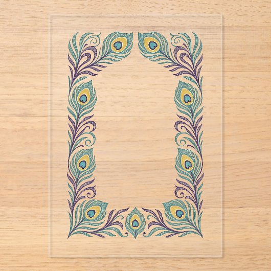 Peacock Feather Acrylic Invitation アクリル招待状 (正面)